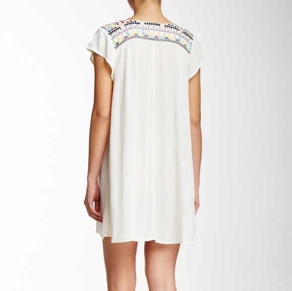 Love Stitch Embroidered Gauze Shift Dress - Picture 2 of 5